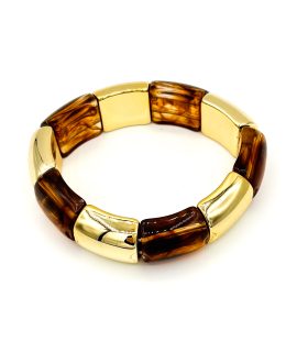 Resin armband gold-amber brown
