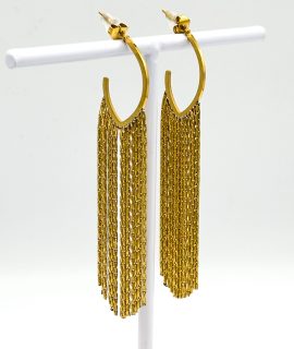 oorbel halve creool met slierten