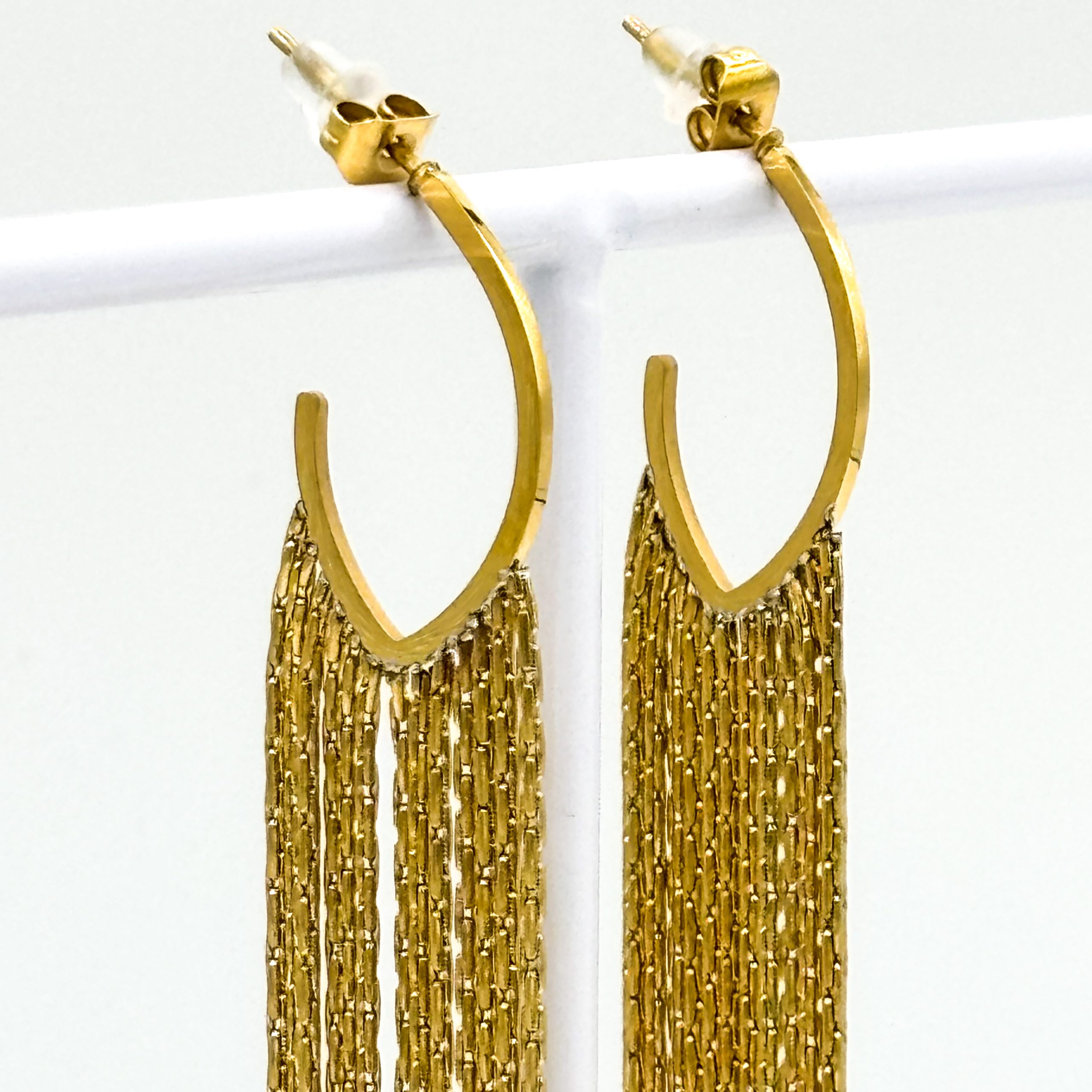 oorbel halve creool met slierten - Afbeelding 2