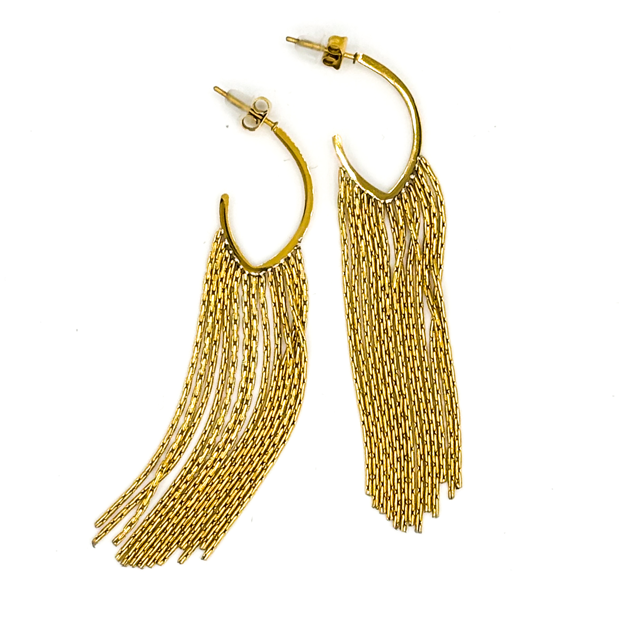 oorbel halve creool met slierten - Afbeelding 3