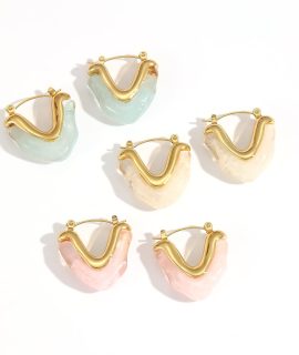 U-vormige oorringen pastel