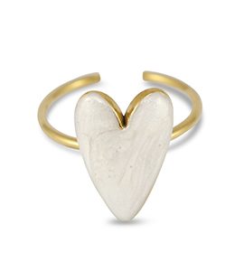 Ring met enamel hart