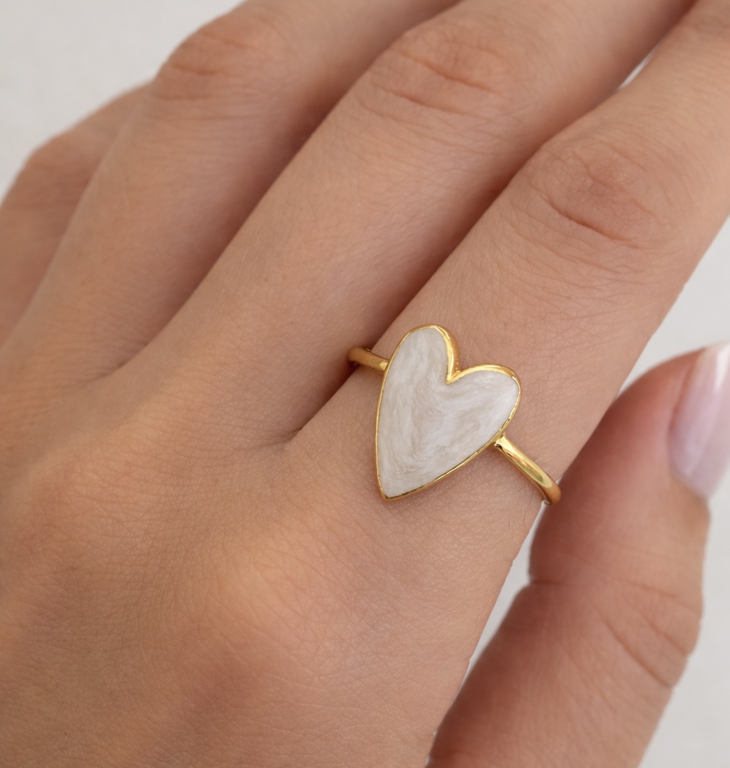 Ring met enamel hart - Afbeelding 2