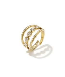 Gelaagde Ring Met Steentjes