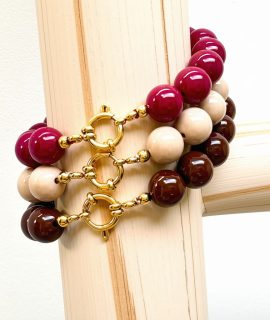Medium kralen armband met boeislot 12 mm